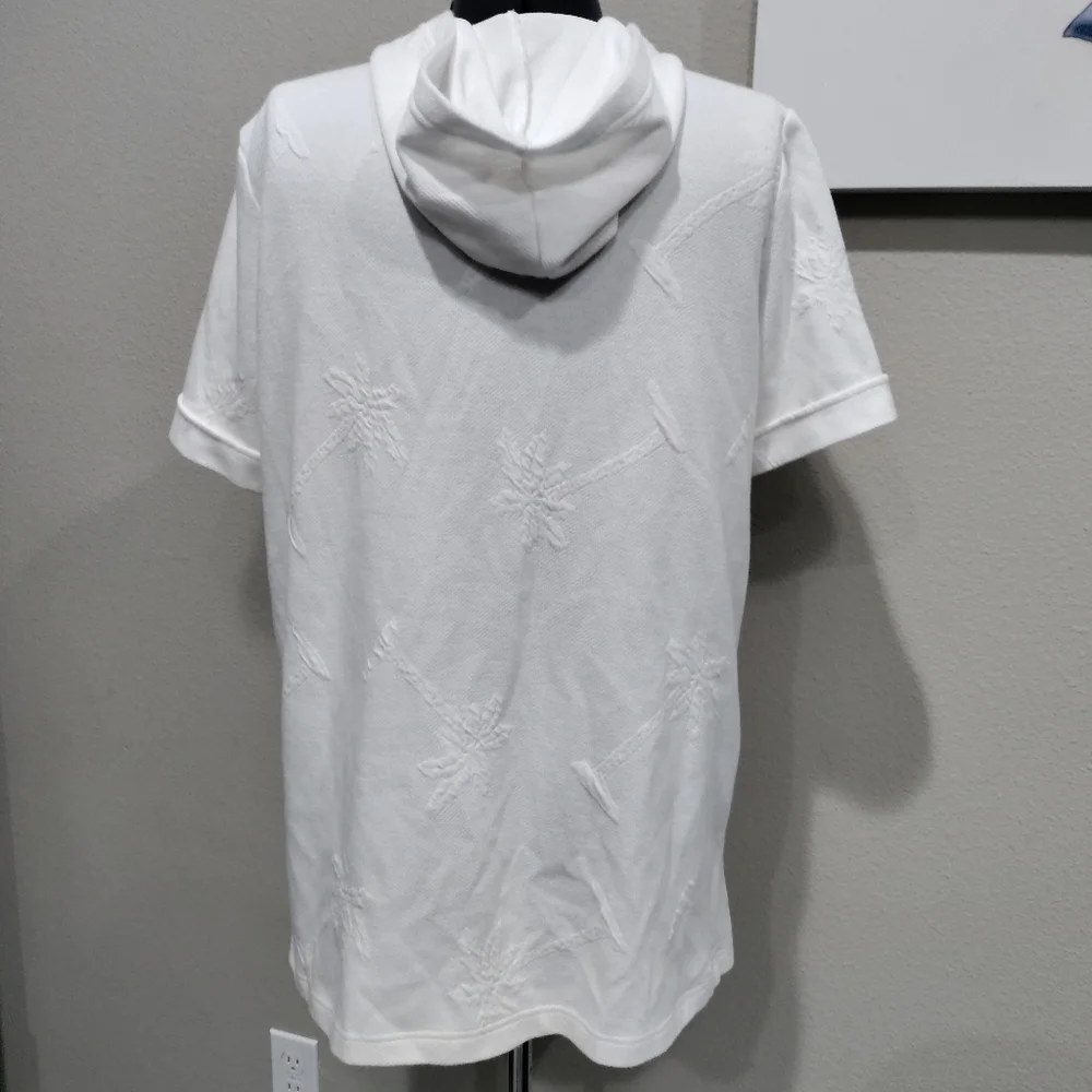 Croft & Barrow white palms swimsuit coverup jacket women's size Medium